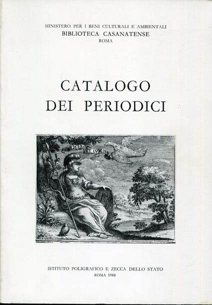 Catalogo dei periodici, - copertina