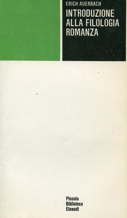 Introduzione alla filologia romanza - Erich Auerbach - copertina