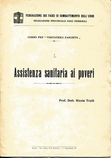 Corso per "visitatrici fasciste" - copertina