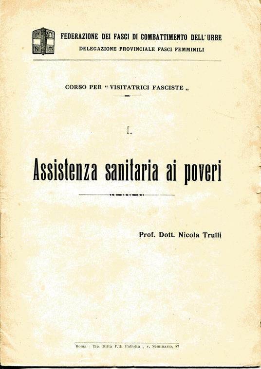 Corso per "visitatrici fasciste" - copertina