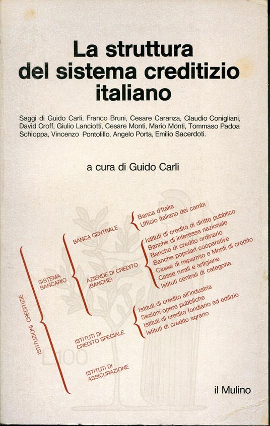 La struttura del sistema creditizio italiano : elementi per un riesame - Guido Carli - copertina