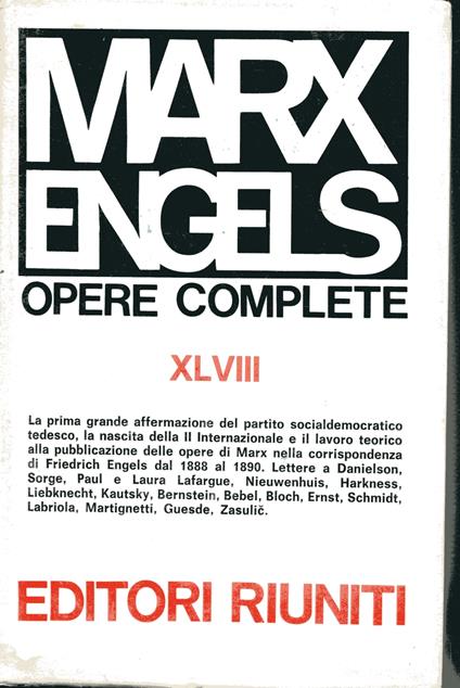 Opere Complete XLVIII. Lettere 1888-1890 - Friedrich Engels - copertina