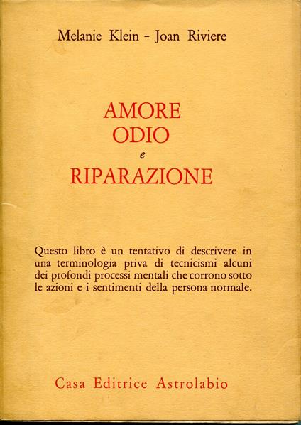Amore, odio e riparazione - copertina