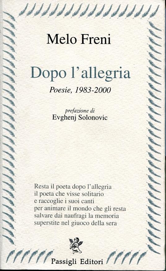 Dopo l'allegria : poesie 1983-2000 - copertina