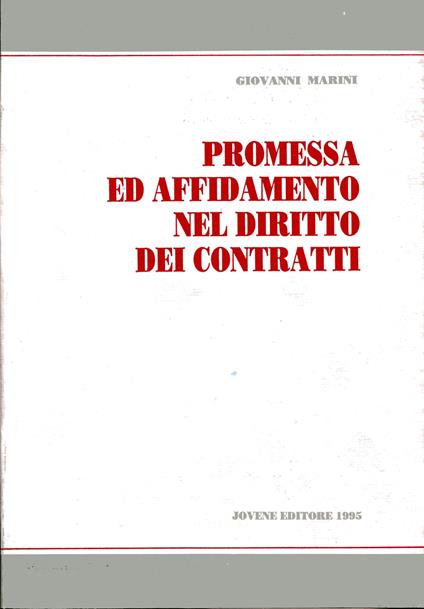 Promessa ed affidamento nel diritto dei contratti - copertina
