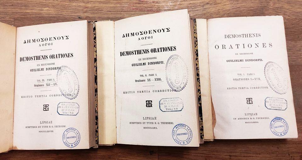 Demosthenis Orationes ex recensione Guilielmi Dindorfii. Volume 1, 2 e 3