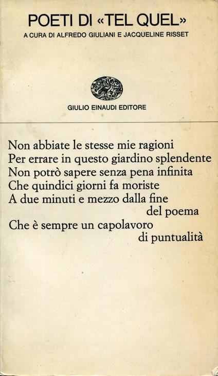Poeti di Tel Quel - copertina