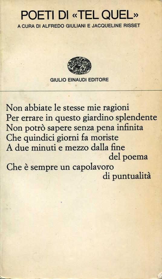 Poeti di Tel Quel - copertina