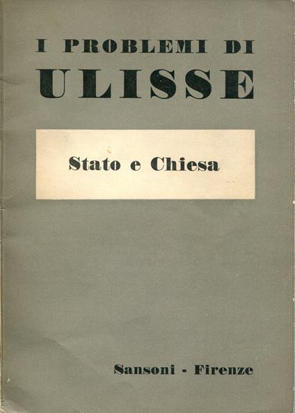 I problemi di Ulisse 31: Stato e chiesa - copertina