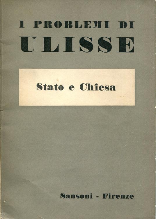 I problemi di Ulisse 31: Stato e chiesa - copertina