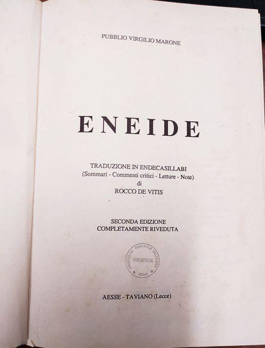 Eneide, traduzione in endecasillabi di Rocco De Vitis. Seconda edizione completamente riveduta