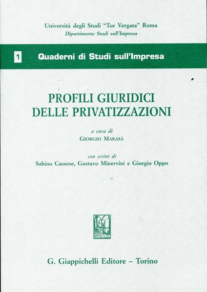 Profili giuridici delle privatizzazioni - copertina