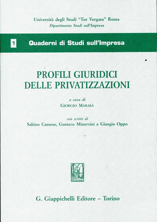Profili giuridici delle privatizzazioni - copertina