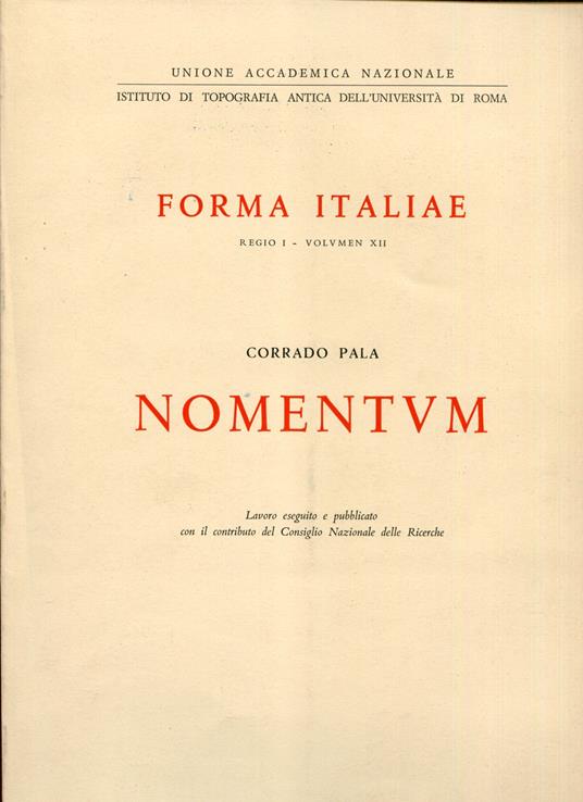 Momentum. Forma Italiae. Regio 1 - Volume XII - copertina