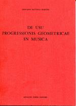 De usu progressionis geometricae in musica, Ristampa facs. dell'edizione Bologna 1767