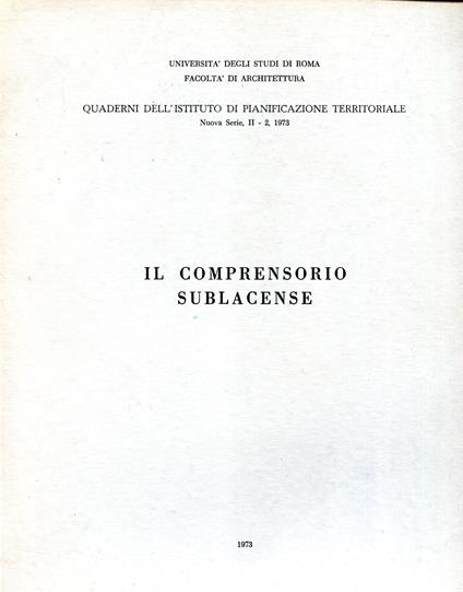 Il comprensorio sublacense - copertina