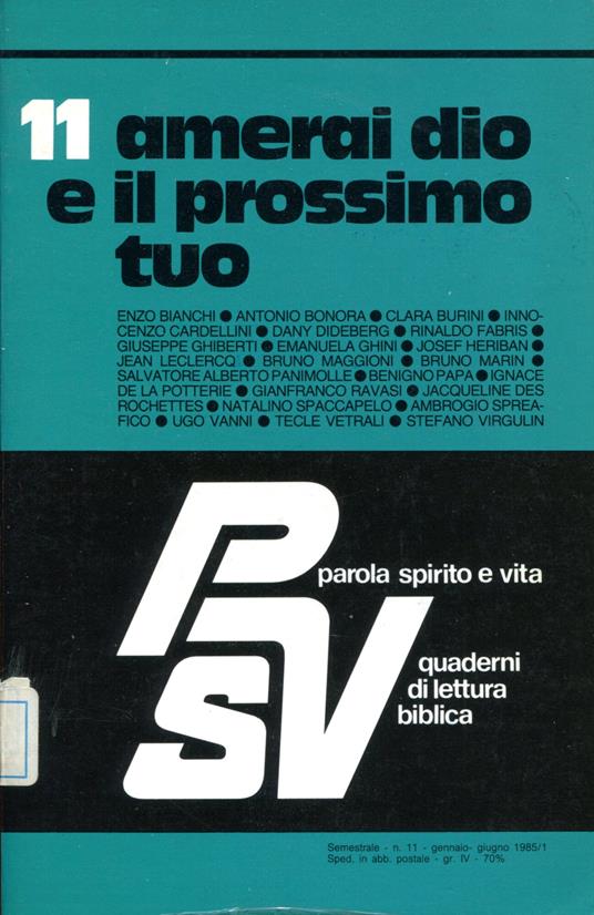 Amerai dio e il prossimo tuo - copertina