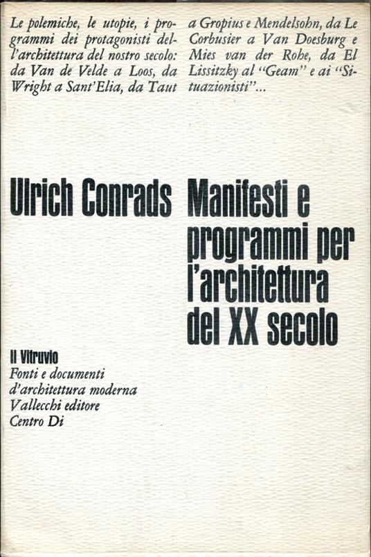 Manifesti e programmi per l'architettura del XX secolo - copertina