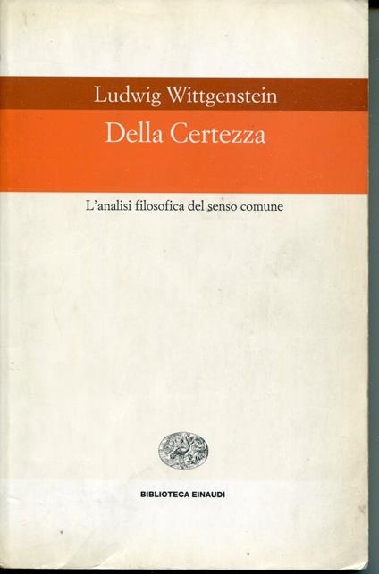 Della certezza. L'analisi filosofica del senso comune - Ludwig Wittgenstein - copertina