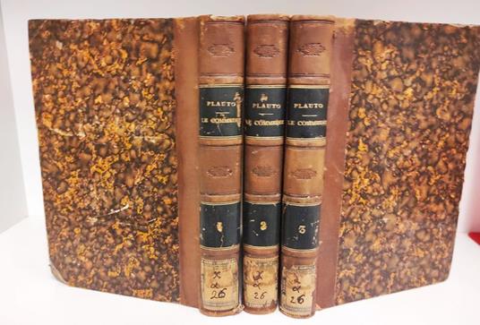 Le commedie di Marco Accio Plauto, volgarizzate da Giuseppe Rigutini e Temistocle Gradi. 3 volumi - copertina