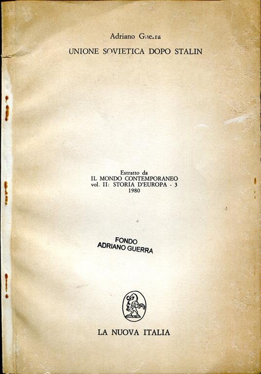 Unione Sovietica dopo Stalin - Adriano Guerra - copertina
