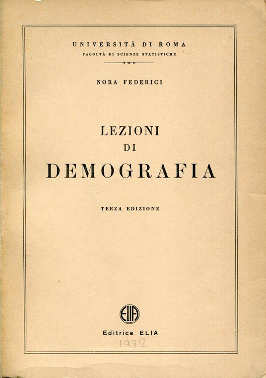 Lezioni di demografia - Nora Federici - copertina