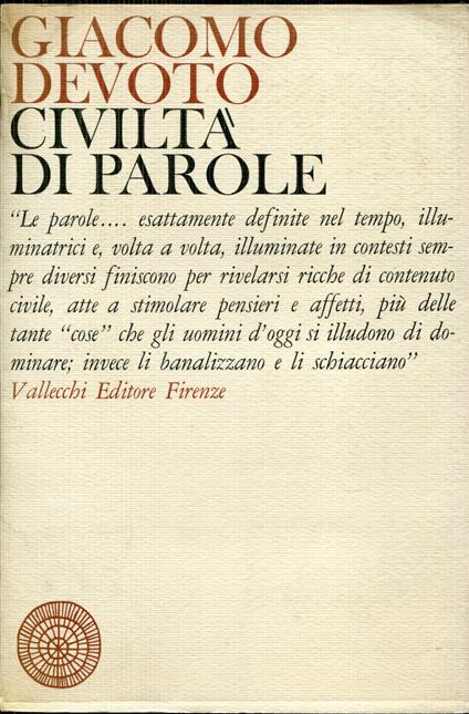 Civilta di parole - Giacomo Devoto - copertina