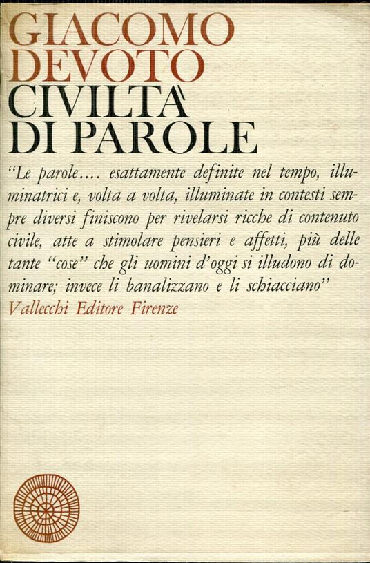 Civilta di parole - Giacomo Devoto - copertina