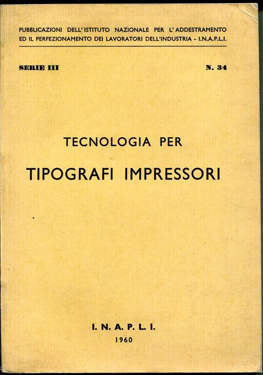 Tecnologia per tipografi impressori - copertina