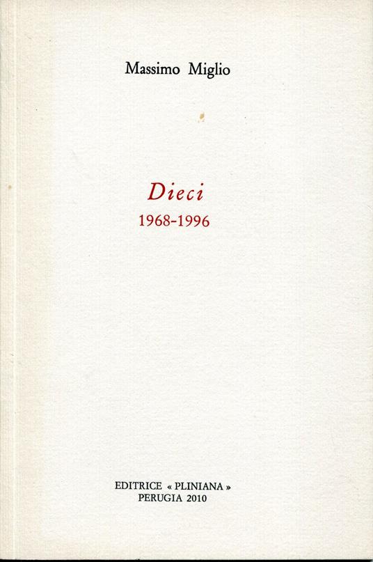 Dieci 1968-1996 - copertina