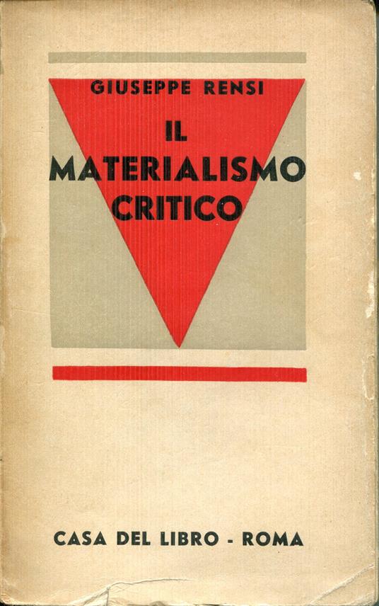 Il materialismo critico - Giuseppe Rensi - copertina