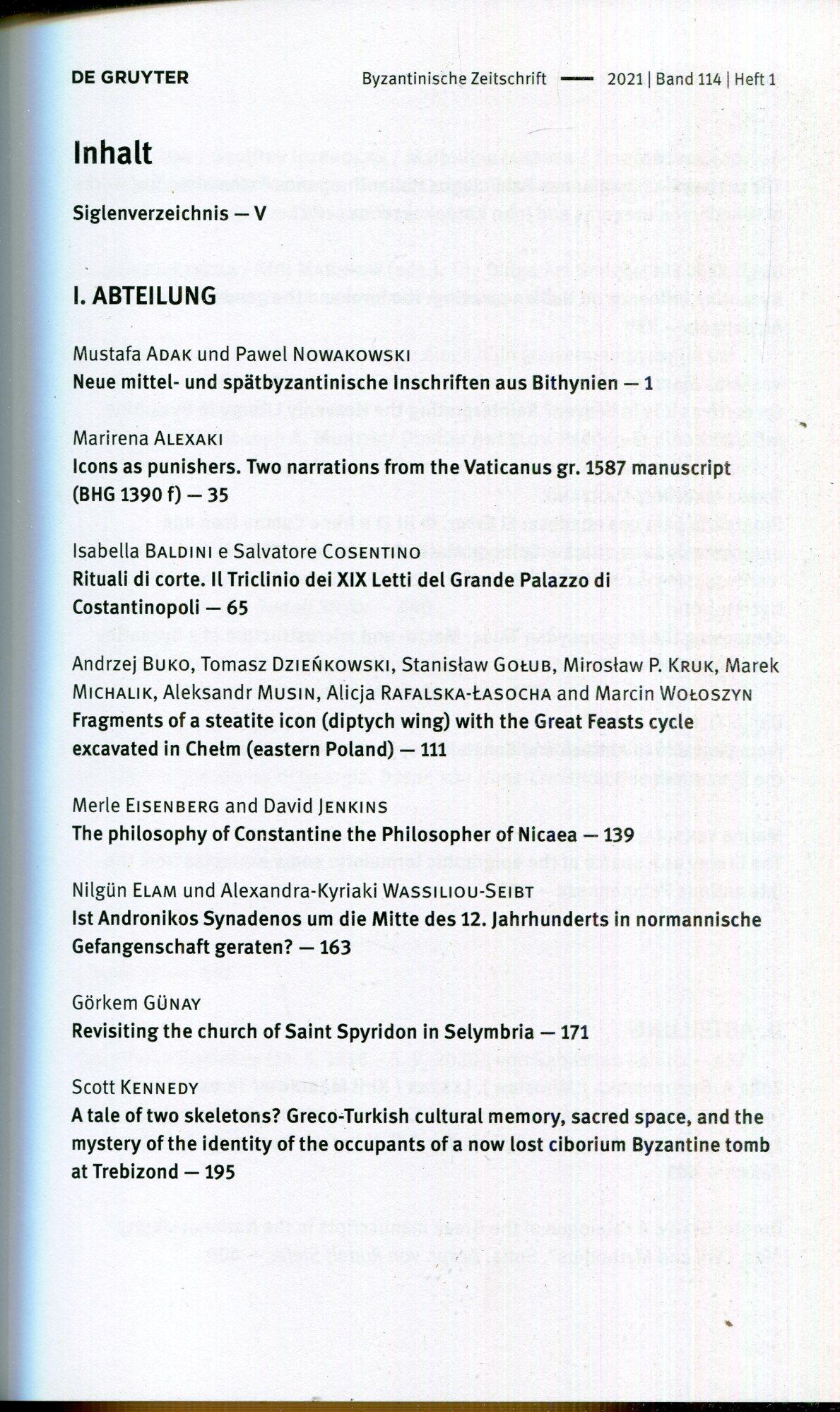 Byzantinische Zeitschrift. Bd.114.2021,H. 1