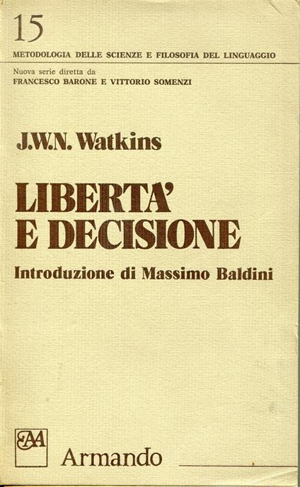 Libertà e decisione - copertina