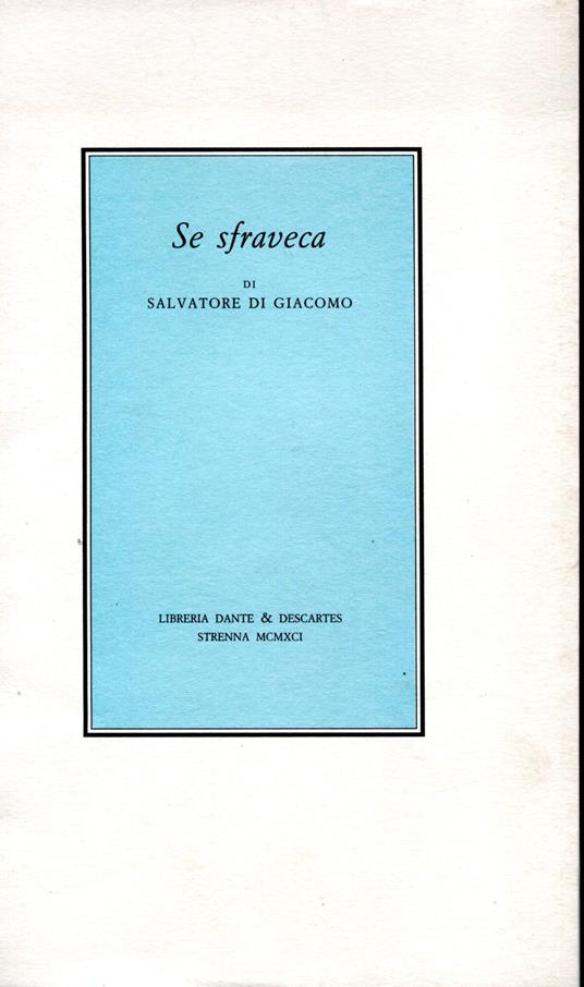 Se sfraveca - Salvatore Di Giacomo - copertina