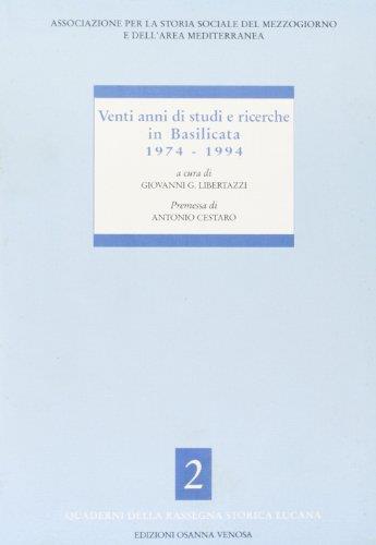 Venti anni di studi e ricerche in Basilicata (1974-1994) - copertina