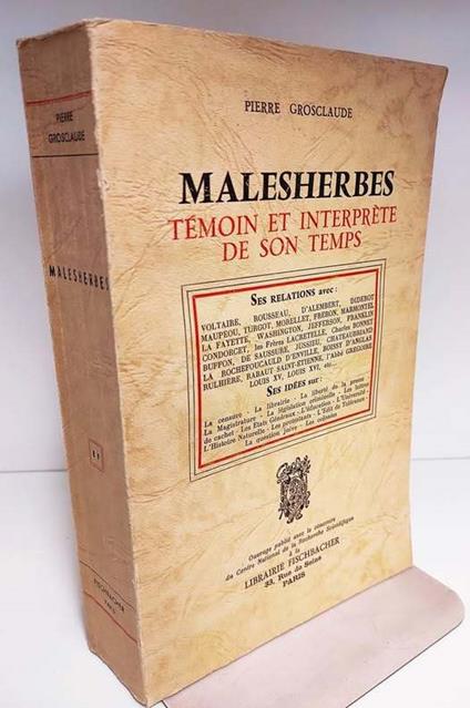 Malesherbes témoin et interprète de son temps - Pierre Grosclaude - copertina