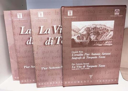 Vita di Torquato Tasso e L'erudito Pier Antonio Serassi, biografo di Torquato Tasso. 3 volumi in custodia. A cura di M. Baroni - copertina