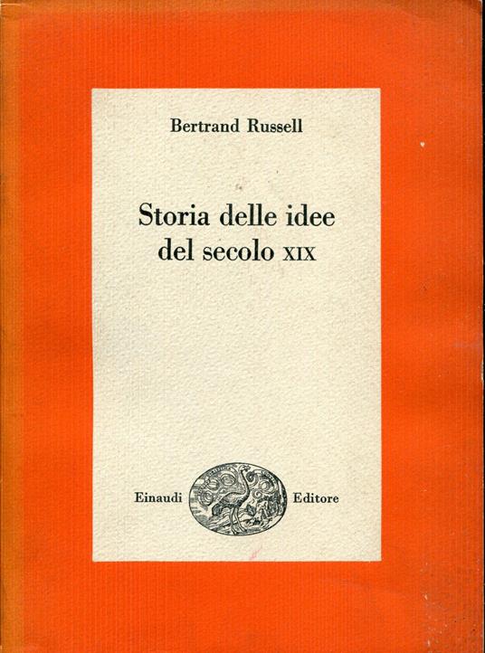 Storia delle idee del secolo XIX - Bertrand Russell - copertina