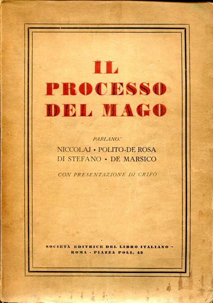 Il processo del mago - copertina