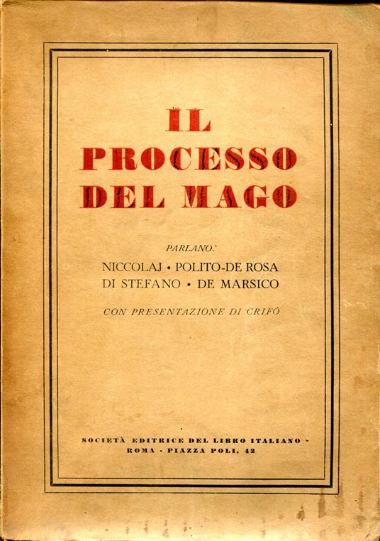 Il processo del mago - copertina