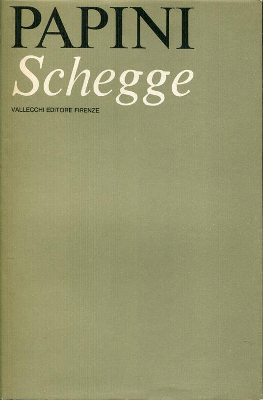 Schegge - Giovanni Papini - copertina