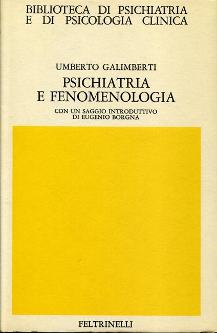 Psichiatria e fenomenologia - Umberto Galimberti - copertina