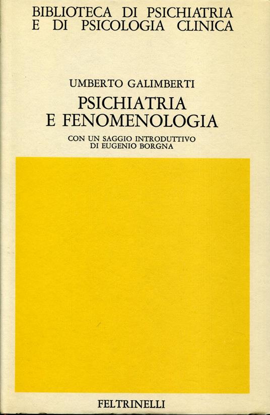 Psichiatria e fenomenologia - Umberto Galimberti - copertina