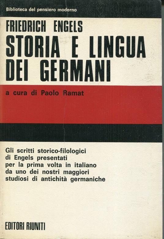 Storia e lingua dei Germani : scritti filologici - Friedrich Engels - copertina