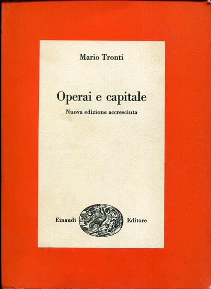 Operai e capitale - Mario Tronti - copertina