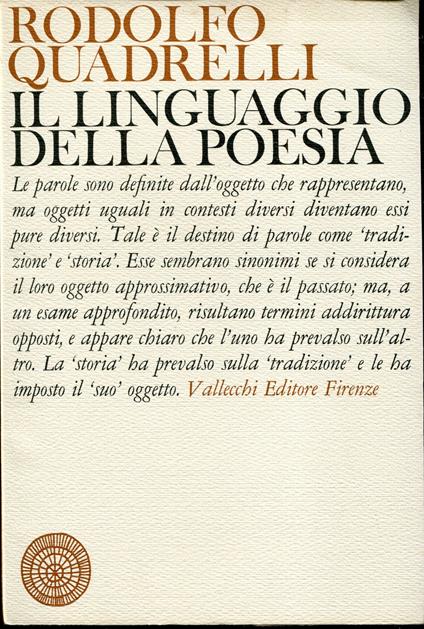 Il linguaggio della poesia - Rodolfo Quadrelli - copertina
