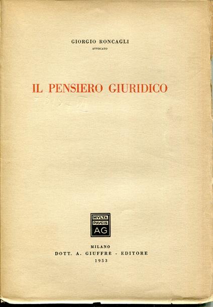 Il pensiero giuridico - copertina