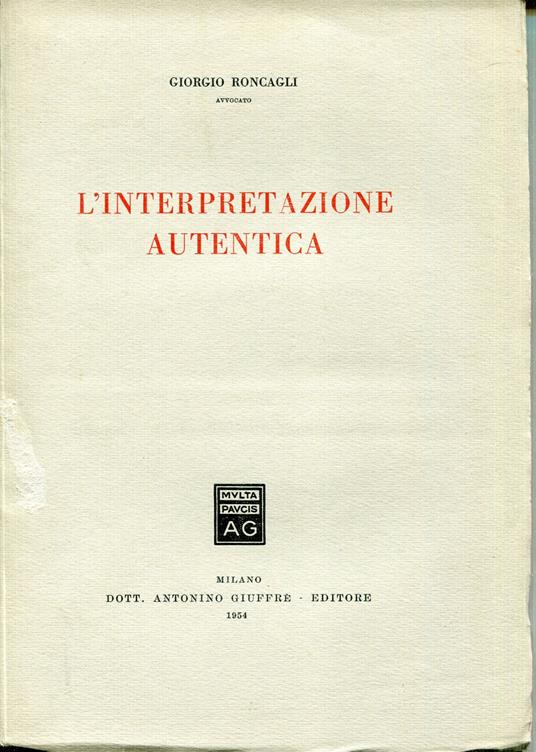 L' interpretazione autentica - copertina