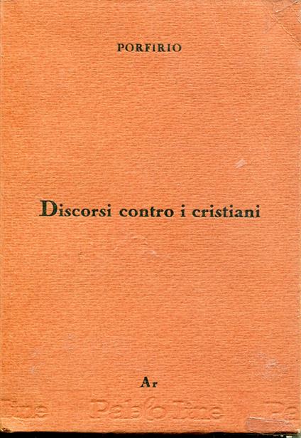 Discorsi contro i cristiani - copertina