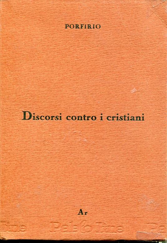 Discorsi contro i cristiani - copertina